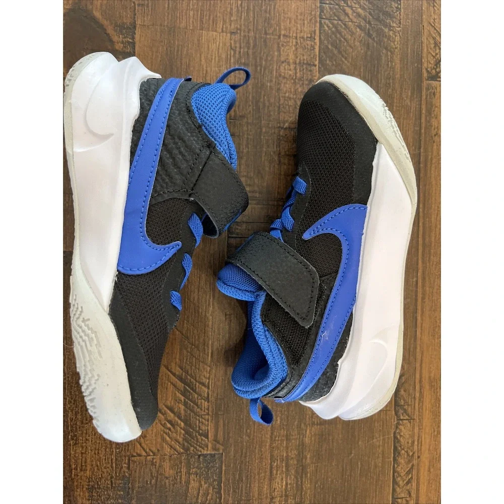 New Little Kid's Nike Team Hustle D 10 Black Royal Blue Sz 10.5C 10.5 C NIB
